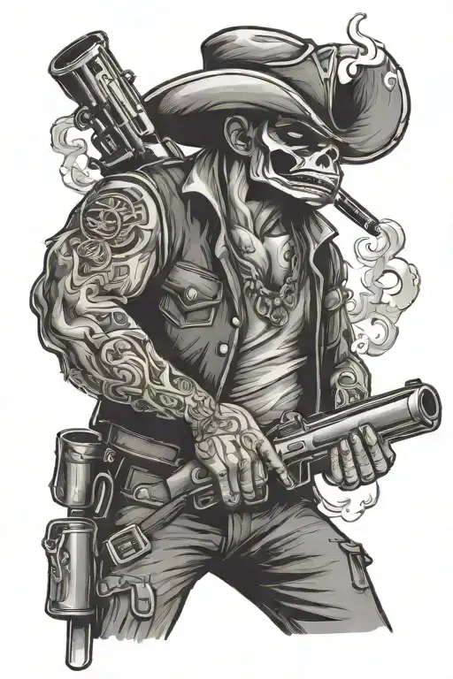 Bandit Smoking With Big Gun