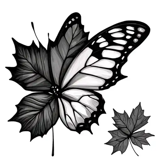 Butterfly With Canadian Maple Leaf