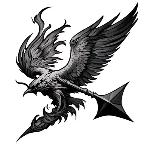 Arrow With Phoenix Fire
