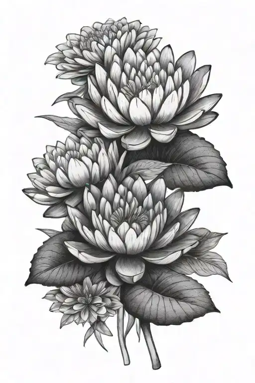 Water Lily And Marigold Flower