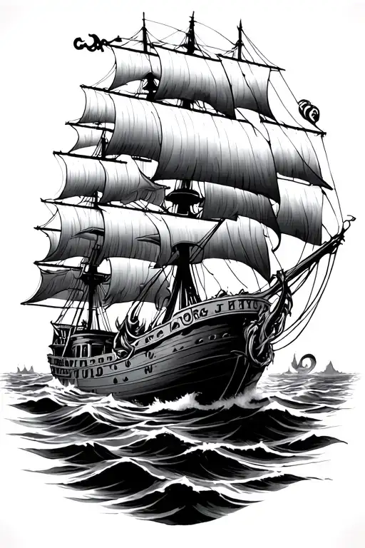 Kraken Pulling A Ship