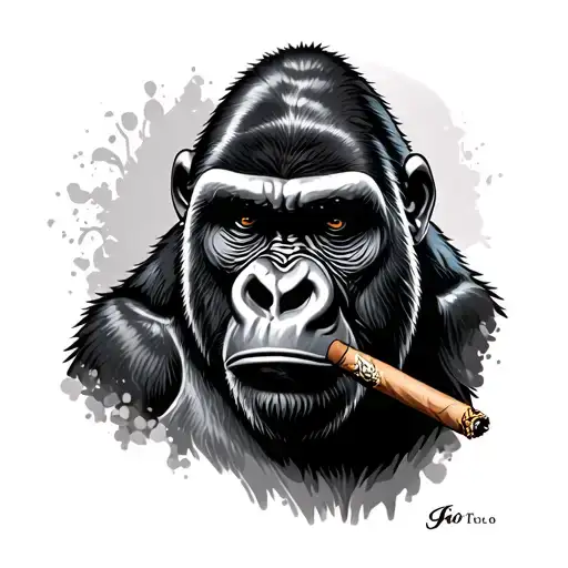 Gorilla With Cigaro