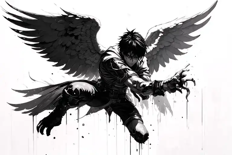 The Fallen Angel Painting But Instead Of Angel It Is Eren Jaeger From Attack On Titan
