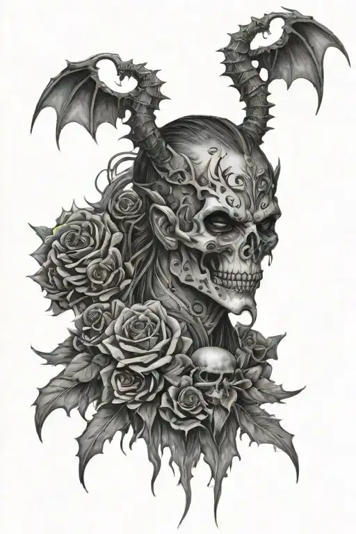 Pretty Gothic Demonic Back Piece