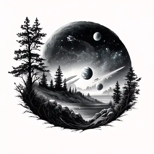 Space And Nature Scene