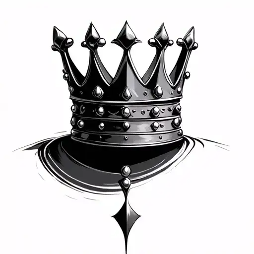 Crown With 5 Rounded Point With Shadow Simplistic