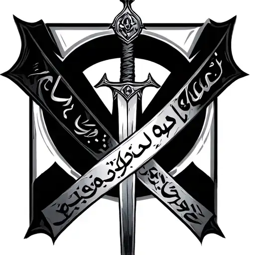 In The Name Of God In Farsi In A Sword On The Back