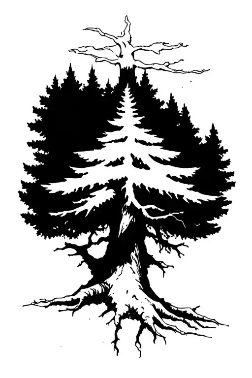 Spruce Tree With Roots