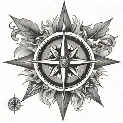 Wind Rose Compass Tattoo