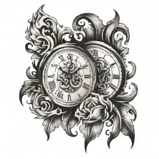 Clocks With Fire Flames