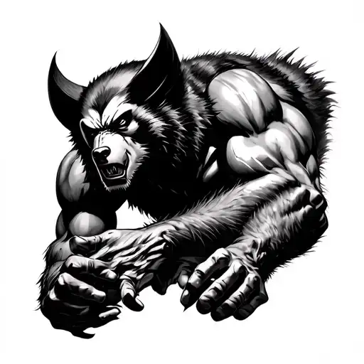 Wolverine Hunting Its Prey Detail