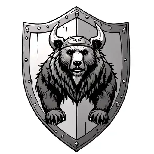 Viking Bear On Shield