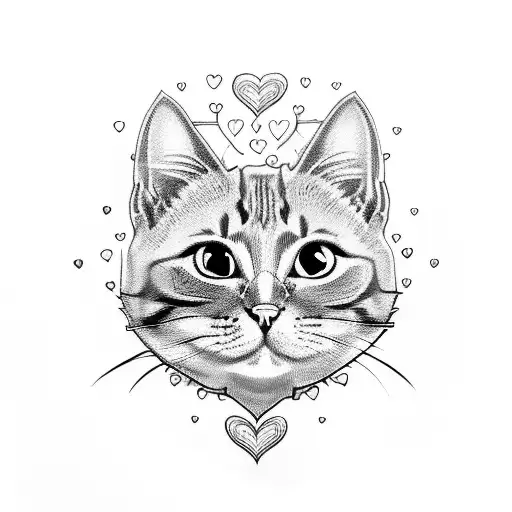 Cat With Hearts