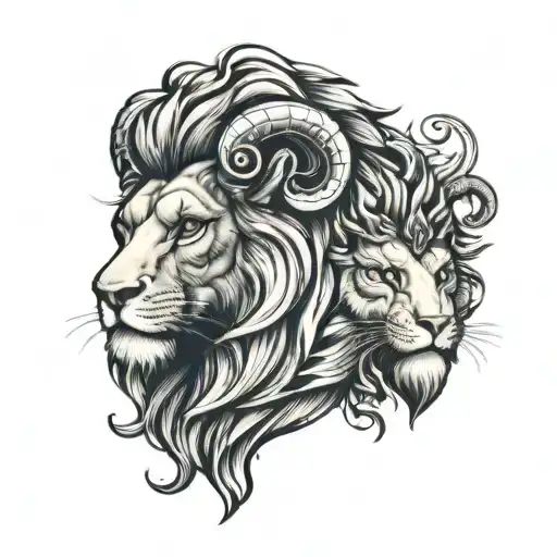 Lion And Ram Head