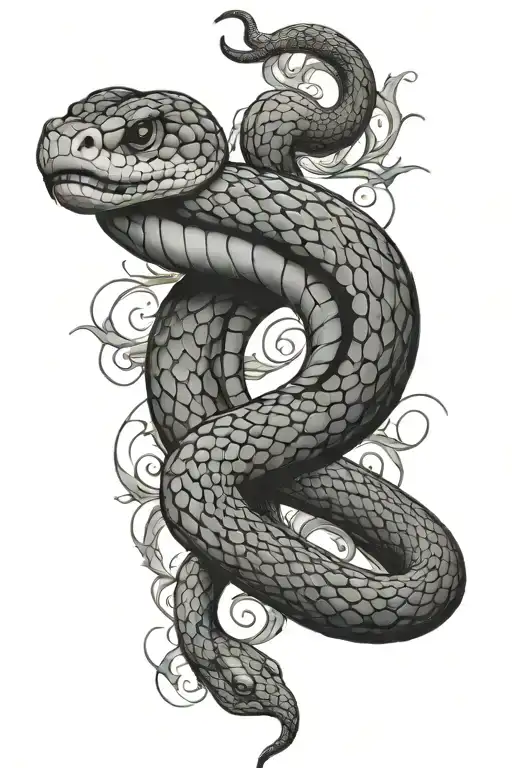Snake Tattoo Design Featuring