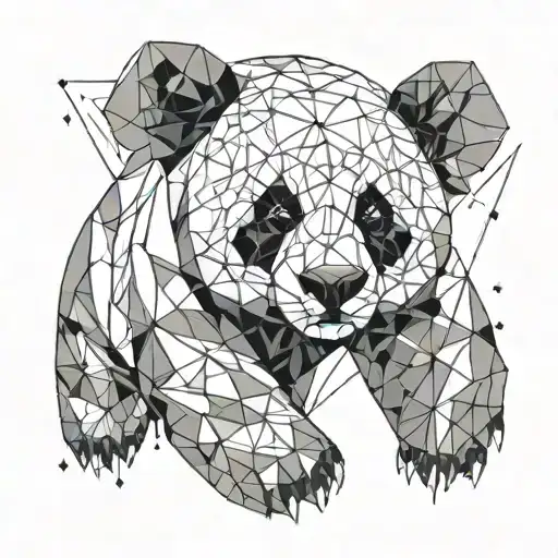 Geometric Panda Bear With Abstract