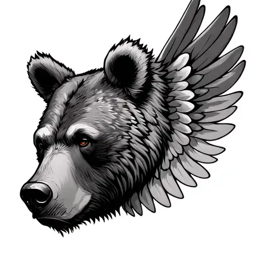 Bear Head Wings Spread