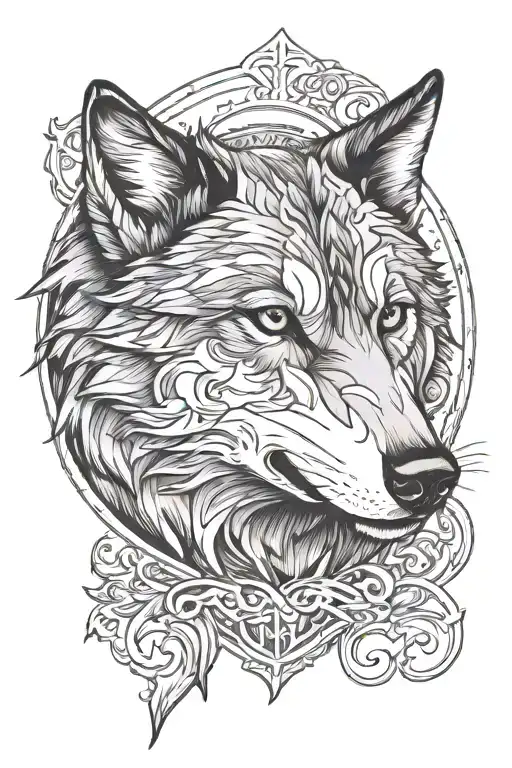 Wolf With Hidden Letter A