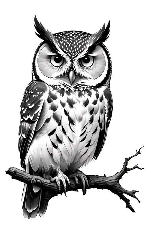 Owl On Branch