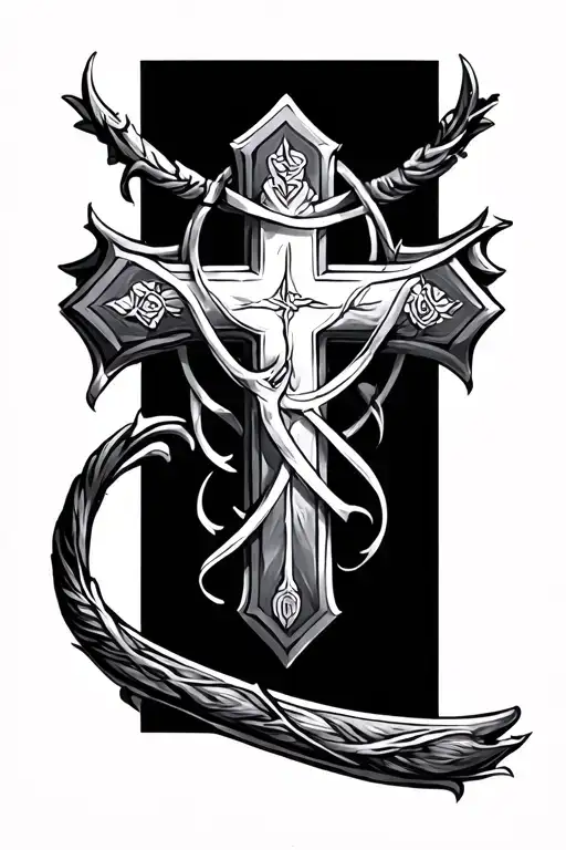 Christian Cross Above Knee