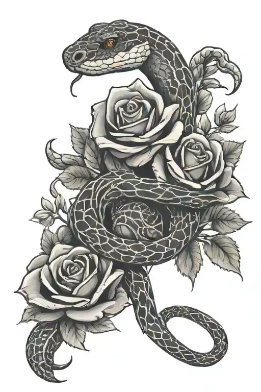 Snake And Roses