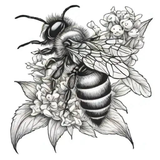 Bee Holding Lavendar