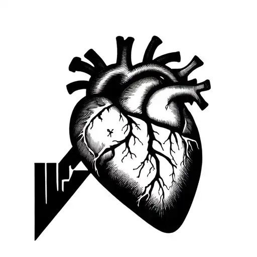 I Want A Simple Tattoo Of A Normal Heart Beat Line And Within The Line I Want A Cross That Blend In