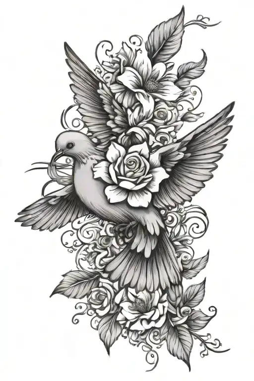 Dove And Flower
