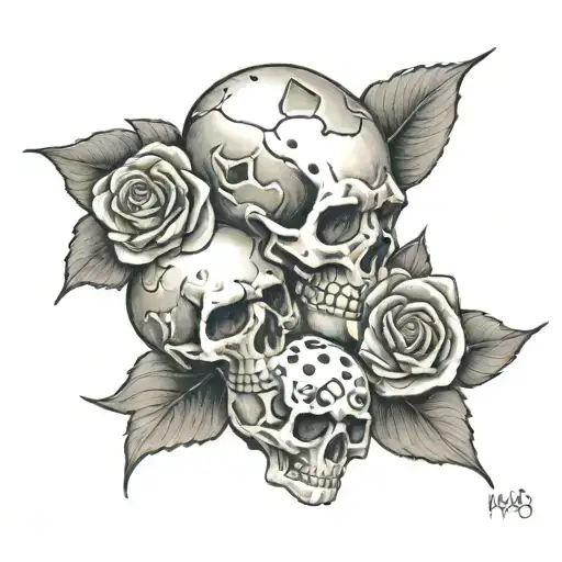 2006 Dice And Skull With Roses