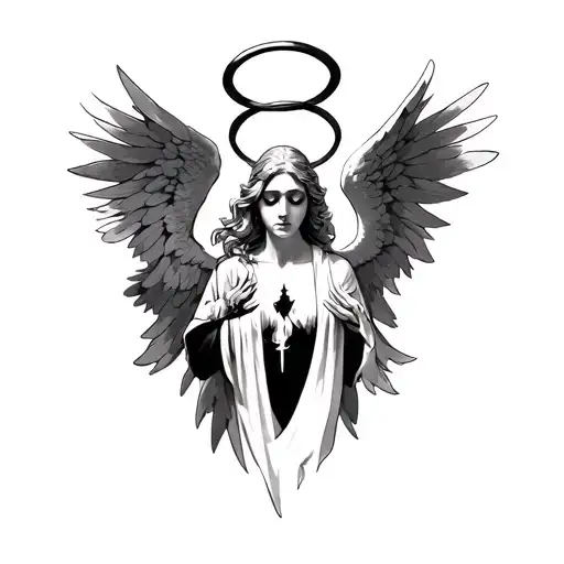 Seraphim Angel With Halo Neck