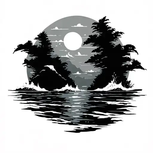 Simple And Small Ocean Scene