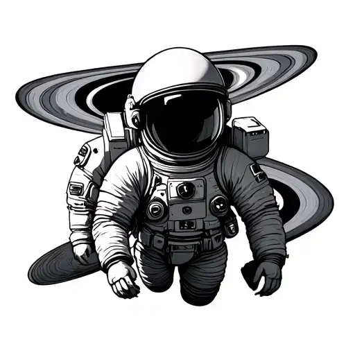 Astronaut Leaving Saturn