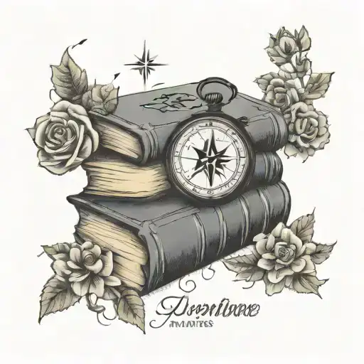 Books With North Star And Flowers Adventure Awaits Text