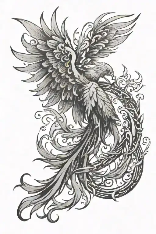 Phoenix Wrapped Around Nothingness And Eternity Sign