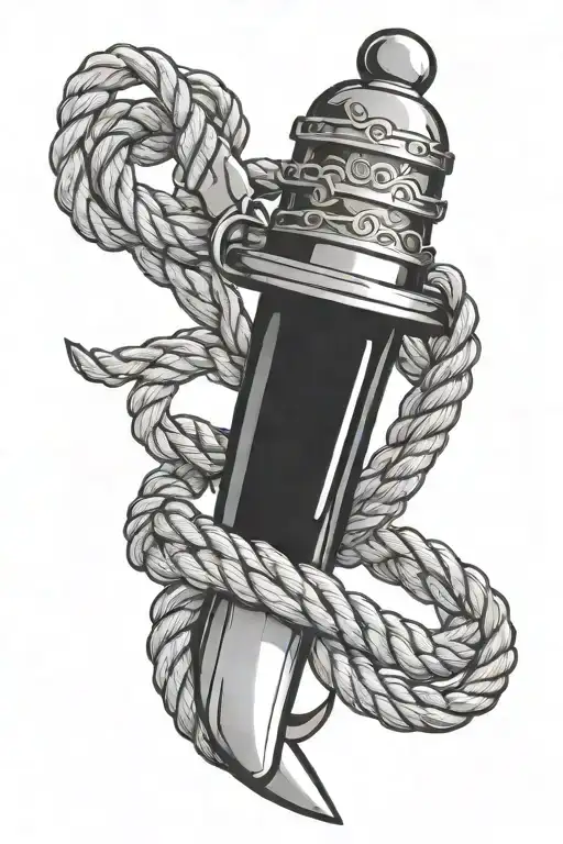 Dagger Rope Tied Handle Made