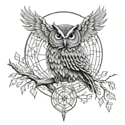 Quantum Entanglement And Owl Perched On Top