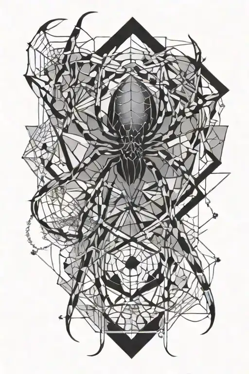 Geometrical Half Sleeve With Spider Crawling