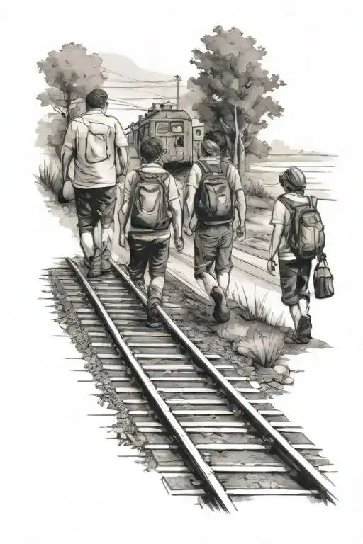 3 Friends Walking Down Train Tracks