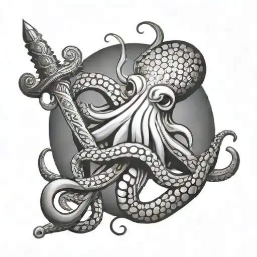 Octopus Holding Sword