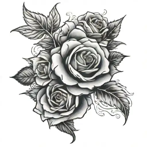 A Rose Bush Fading Into A Black Bandana