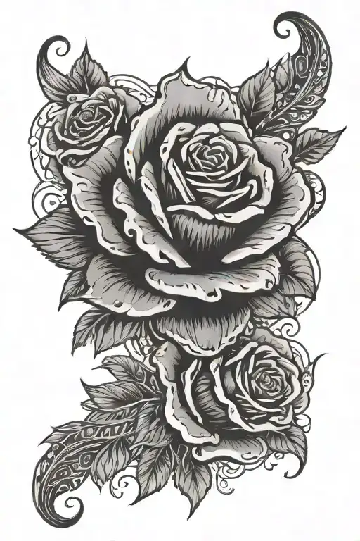 Black Bandana Fading Into Roses