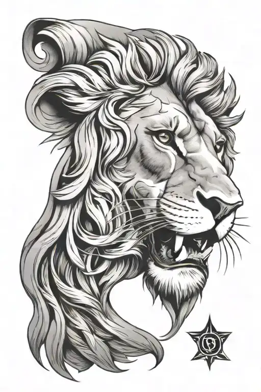 Majestic Roaring Lion Head