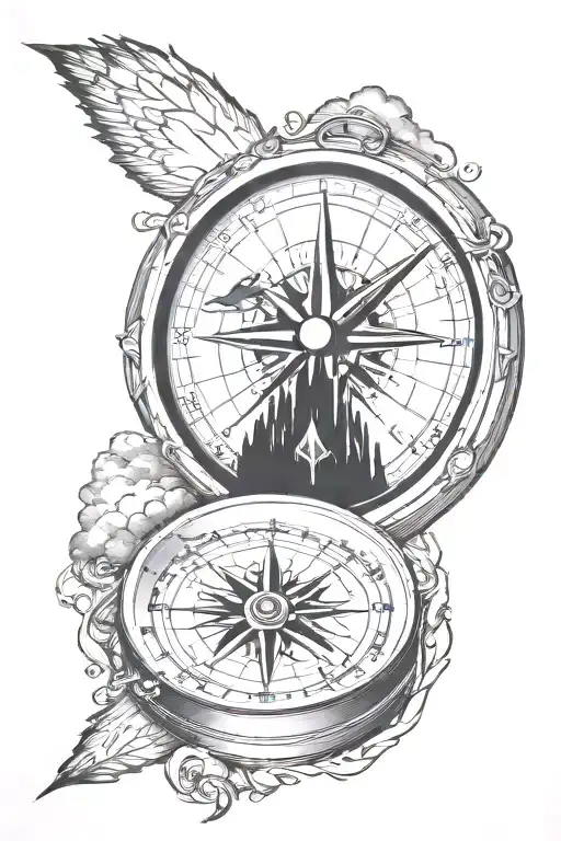 Travel Compass Mountains Northern Lights