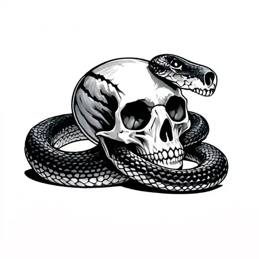 Skull An Snake
