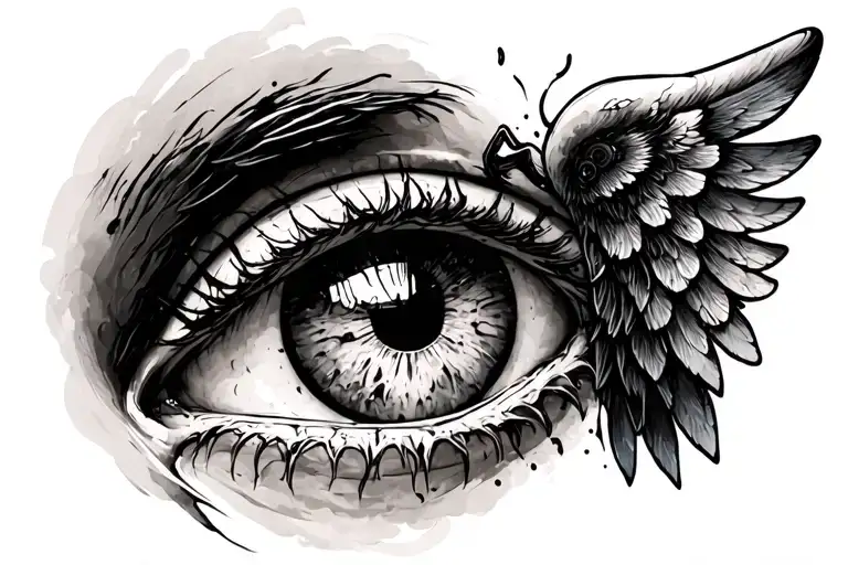Eye And 2 Creepy Wings