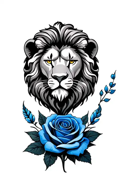 Blue Rose And Chelsea Lion