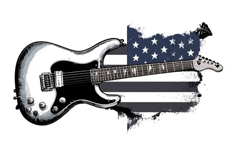Alice Guitar With American Flag