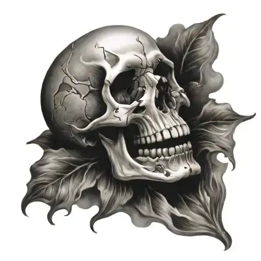 Skull Falling Into Ashes