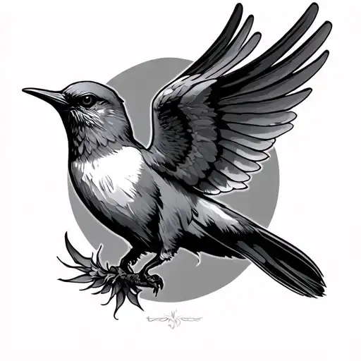 Norse Swallow Tattoo On Thigh Men