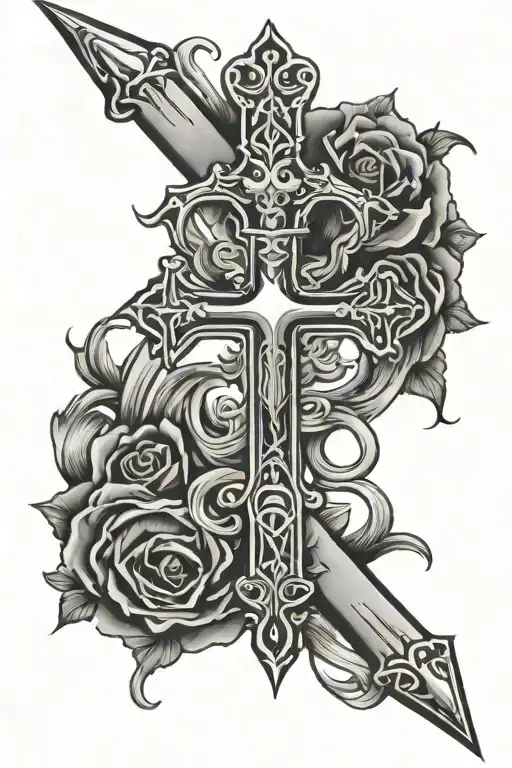 Christian Cross Dagger Piercing